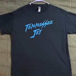 Gildan Black Tee with Blue Graphic